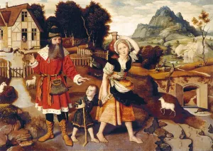 Abraham and Hagar Oil painting by Jan Mostaert