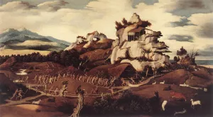 West Indian Landscape by Jan Mostaert Oil Painting