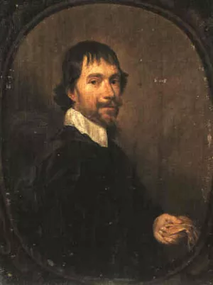 A Portrait of a Man Holding a Glove by Jan Mytens Oil Painting
