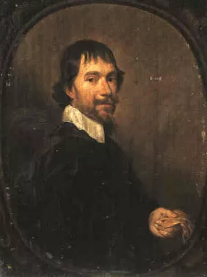 A Portrait of a Man Holding a Glove Oil painting by Jan Mytens