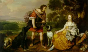 Portrait Histoire of a Young Man and Lady as Meleager and Atalanta painting by Jan Mytens