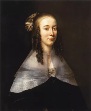 Portrait of a Lady Wearing a Black Dress and a White Collar Oil painting by Jan Mytens