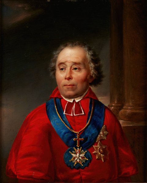 Portrait of Jan Pawel Woronicz  by Jan Nepomucen Bizanski - Hand-Painted Oil Painting Reproduction