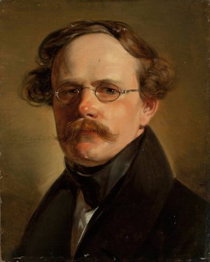 Portrait of Antoni Paszyc, colonel by Jan Nepomucen Glowacki Oil Painting
