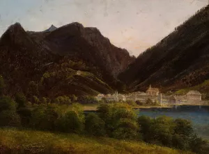 View of the city in the valley Oil painting by Jan Nepomucen Glowacki