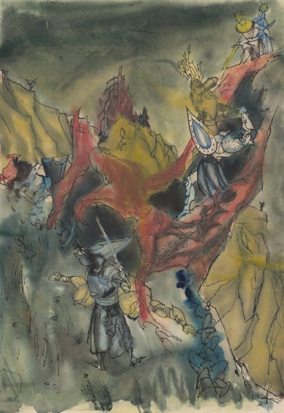 Main Product Photo of Study for a Full-Page Illustration for a Fairytale Painting by Jan Novak