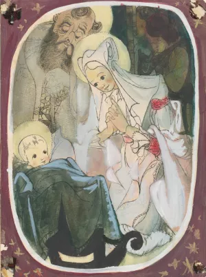 The Birth of Christ by Jan Novak Oil Painting