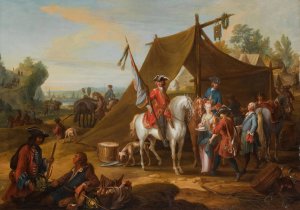A Military Encampment, Depicting The Household Cavalry Of The duke of Savoy by Jan Peeter Verdussen Oil Painting