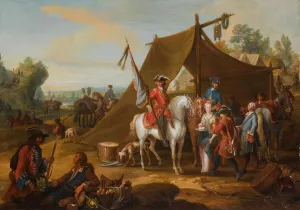 A Military Encampment, Depicting The Household Cavalry Of The duke of Savoy by Jan Peeter Verdussen Oil Painting