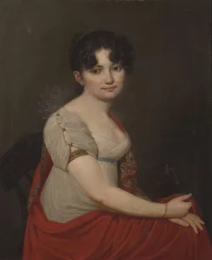 Portrait of Mrs. Dziekonska, General's Wife by Jan Pfeifer Oil Painting