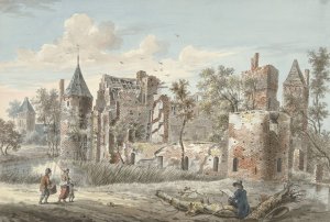 Ruine van het Huis ter Haar bij Maarssen Oil painting by Jan Philip Reuthel Jr.