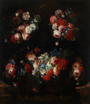 Bloemstuk by Jan Philips Van Thielen Oil Painting