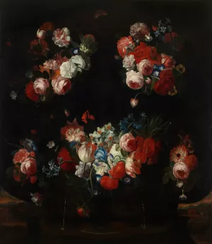 Bloemstuk Oil painting by Jan Philips Van Thielen