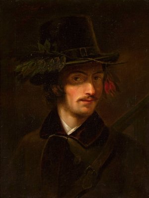 Self-portrait by Jan Piotr Luczynski Oil Painting