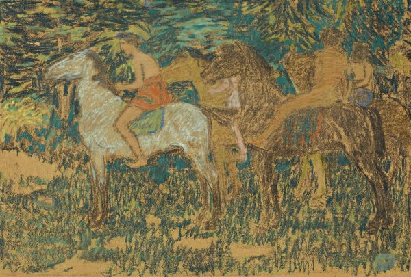 Horsemen  by Jan Preisler - Hand-Painted Oil Painting Reproduction