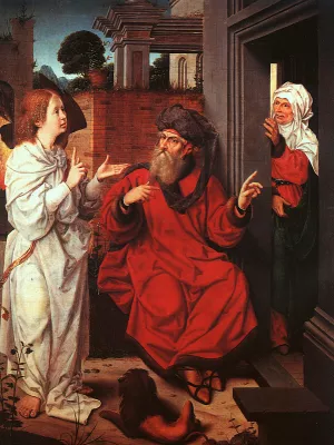 Abraham, Sarah, and the Angel Oil painting by Jan Provost