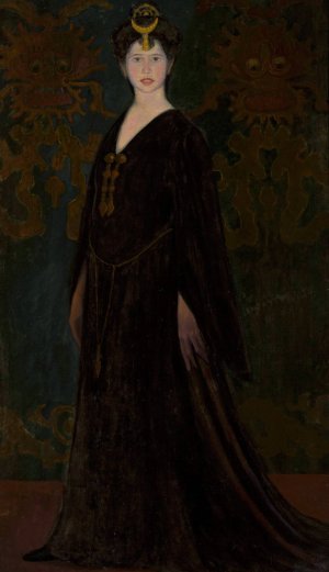 Portrait of Alina Glass nee Bondy by Jan Rembowski Oil Painting