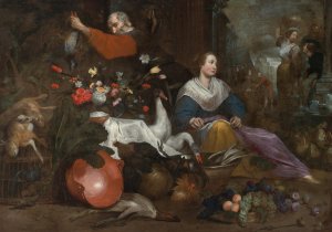 A City Market Scene by Jan Roos Oil Painting