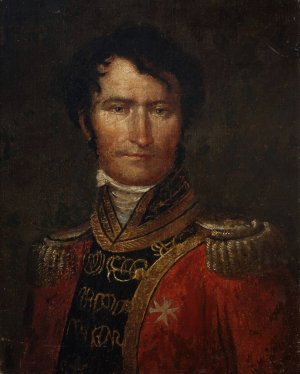 Portrait of a young Aristocrat with a Uniform of Malta's Order of Knights by Jan Rustem Oil Painting