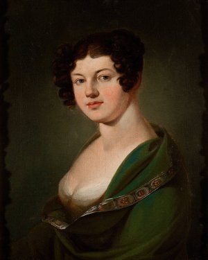 Portrait of Aniela Nowicka nee Poplawska by Jan Rustem Oil Painting