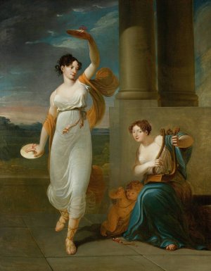 Portrait of Maria Mirska, Barbara Szumska and Adam Napoleon Mirski by Jan Rustem Oil Painting