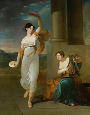 Portrait of Maria Mirska, Barbara Szumska and Adam Napoleon Mirski by Jan Rustem Oil Painting
