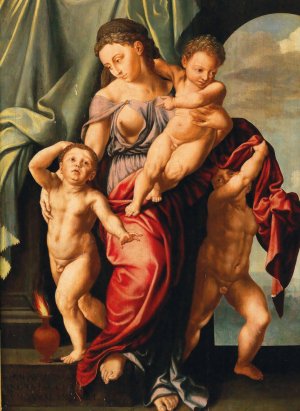Caritas Romana by Jan Sanders Van Hemessen Oil Painting