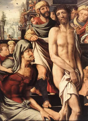 Christ Mocked Detail by Jan Sanders Van Hemessen Oil Painting
