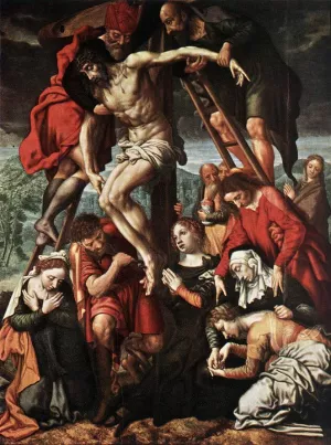The Descent from the Cross by Jan Sanders Van Hemessen - Oil Painting Reproduction