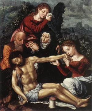The Lamentation of Christ by Jan Sanders Van Hemessen - Oil Painting Reproduction