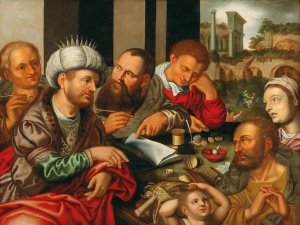 The Parable of the Merciless Creditor by Jan Sanders Van Hemessen Oil Painting