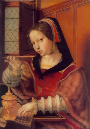 Woman Weighing Gold by Jan Sanders Van Hemessen - Oil Painting Reproduction