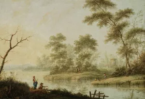 Landscape - rivulet bank Oil painting by Jan Scislo