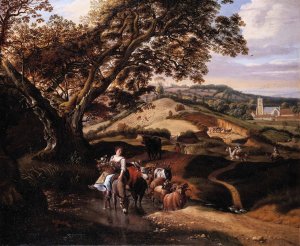 A Pastoral Landscape Oil painting by Jan Siberechts