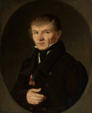 Portrait of a man - Dr. Werner by Jan Sikorski Oil Painting