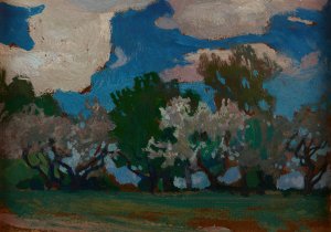 Apple-Trees in Blossom by Jan Stanislawski Oil Painting