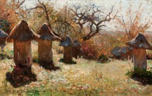 Beehives in the Ukraine by Jan Stanislawski Oil Painting