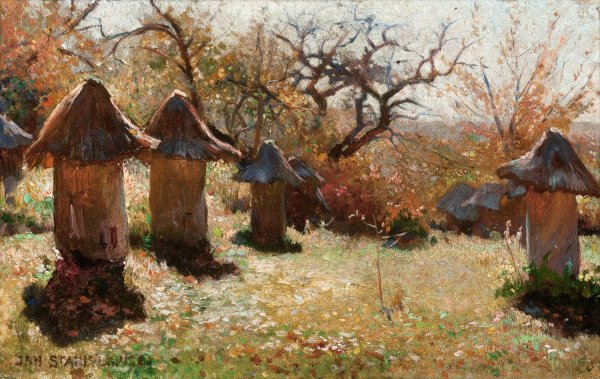 Beehives in the Ukraine  by Jan Stanislawski - Hand-Painted Oil Painting Reproduction