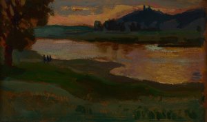 Bielany at Dusk by Jan Stanislawski Oil Painting