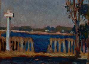 Fence on the River by Jan Stanislawski Oil Painting
