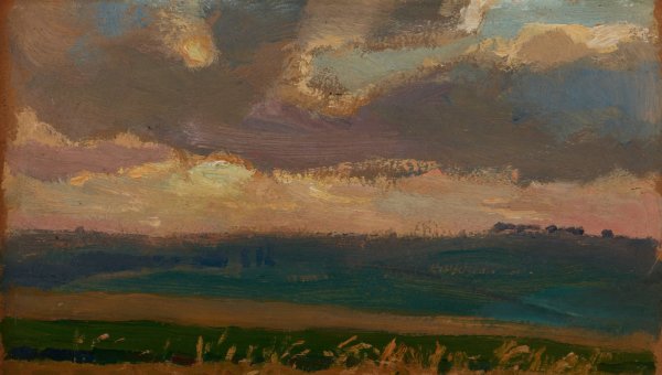 Fields at Proszowice  by Jan Stanislawski - Hand-Painted Oil Painting Reproduction