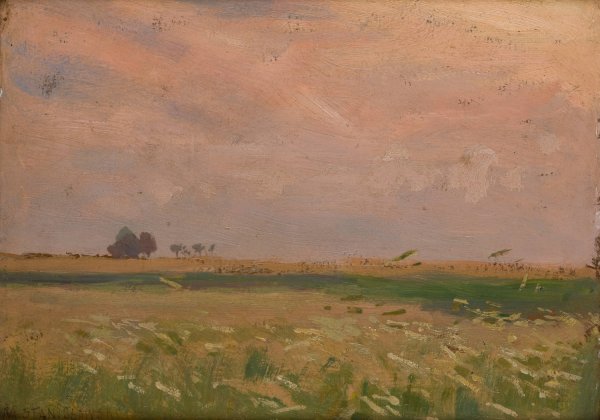 Fields near Bronowice  by Jan Stanislawski - Hand-Painted Oil Painting Reproduction