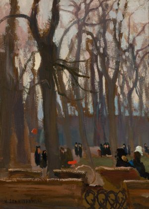 Fragment of the Planty Park by Jan Stanislawski Oil Painting
