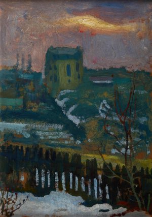 House in Winter by Jan Stanislawski Oil Painting