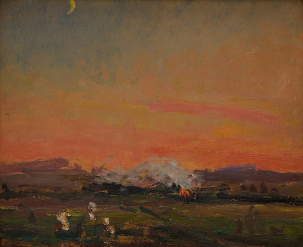 In the Field  by Jan Stanislawski - Hand-Painted Oil Painting Reproduction