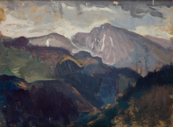 Landscape from the Tatra Mountains  by Jan Stanislawski - Hand-Painted Oil Painting Reproduction