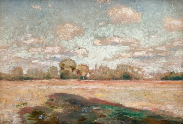 Landscape  by Jan Stanislawski - Hand-Painted Oil Painting Reproduction