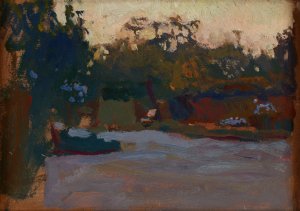 Landscape Sketch by Jan Stanislawski Oil Painting