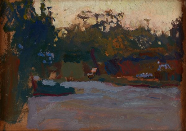 Landscape Sketch  by Jan Stanislawski - Hand-Painted Oil Painting Reproduction