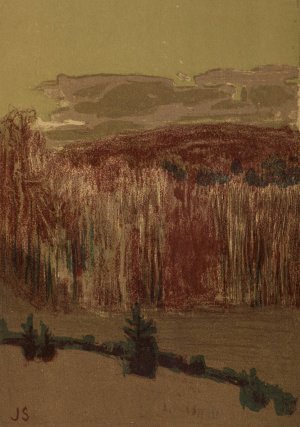 Landscape with a birch grove by Jan Stanislawski Oil Painting